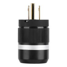 AC Mains Power Plug Gold Plated Copper Conductor Nylon Glass Fiber Housing HiFi US Plug For Rigid And Design DIY Audiophile Power Cable Replacement
