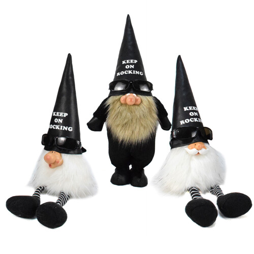 Rock-Stil Zwerge Figur Display Ornament schwarzes Leder