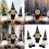 Rock-Stil Zwerge Figur Display Ornament schwarzes Leder 2