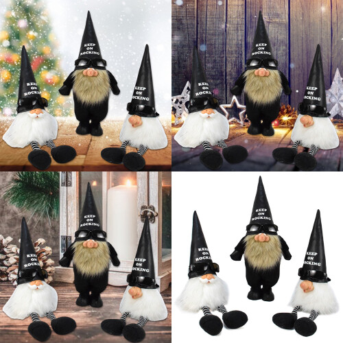 Rock-Stil Zwerge Figur Display Ornament schwarzes Leder 1