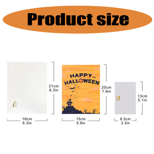 Creative Halloween 3D Castles Greeting Card with Spiders for 2