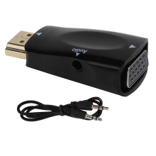 Adattatore VGA per monitor da HDMI, convertitore webcam Full HD compatibile con telecamera grandangolare per laptop, PC desktop, proiettore HDTV con
