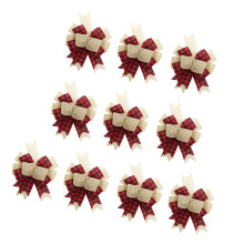 Holiday Burlap Bowknot In Checker for Multifunctional-Red