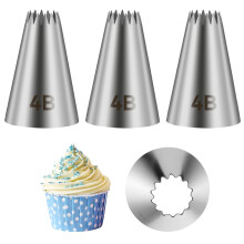 4B Star Piping Tips Set Stainless Steel for Seamless Icing Flow and Professional Cake Decorating