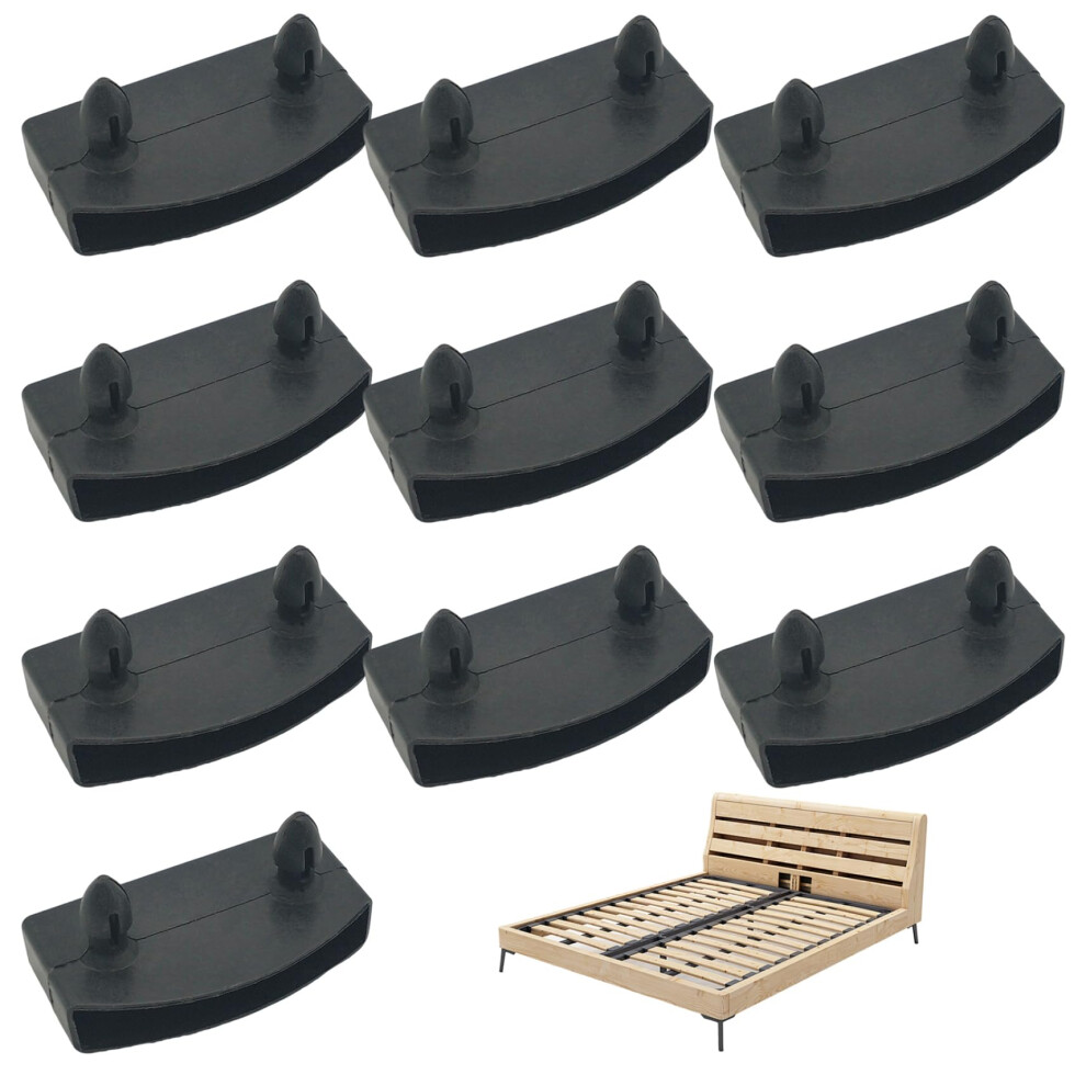 10Pcs Black Plastic Bed Slat Holders End Caps For Wooden Frame, Easy Snap Install, Enhanced Stability 9001264034023