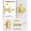 Brushed Gold Passage Door Knobs 3 Pack, Modern Brass Finish, Reversible Handle for Hallway 5