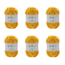 6 Rollen Baumwoll-Häkelgarn, 100 g pro Rolle,-Kurkuma 11