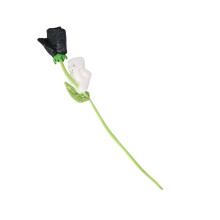Pluche bloembeer voor bruiloft en liefdesgeschenken-Zwart