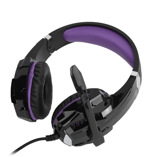 Ακουστικά Gaming με φωτισμό LED, Bass Surround με μικρόφωνο ακύρωσης θορύβου, άνετος 1
