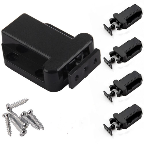 4Pcs Push to Open Cabinet Latch Touch Release Catch for Cupboard Doors and Handleless Drawers