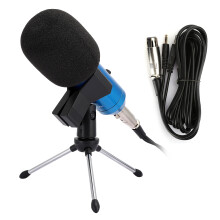 Streamingmikrofon med bred frekvensrespons, sammenleggbart og justerbart stativ for allsidig plassering, god kvalitet, god kvalitet, holdbar