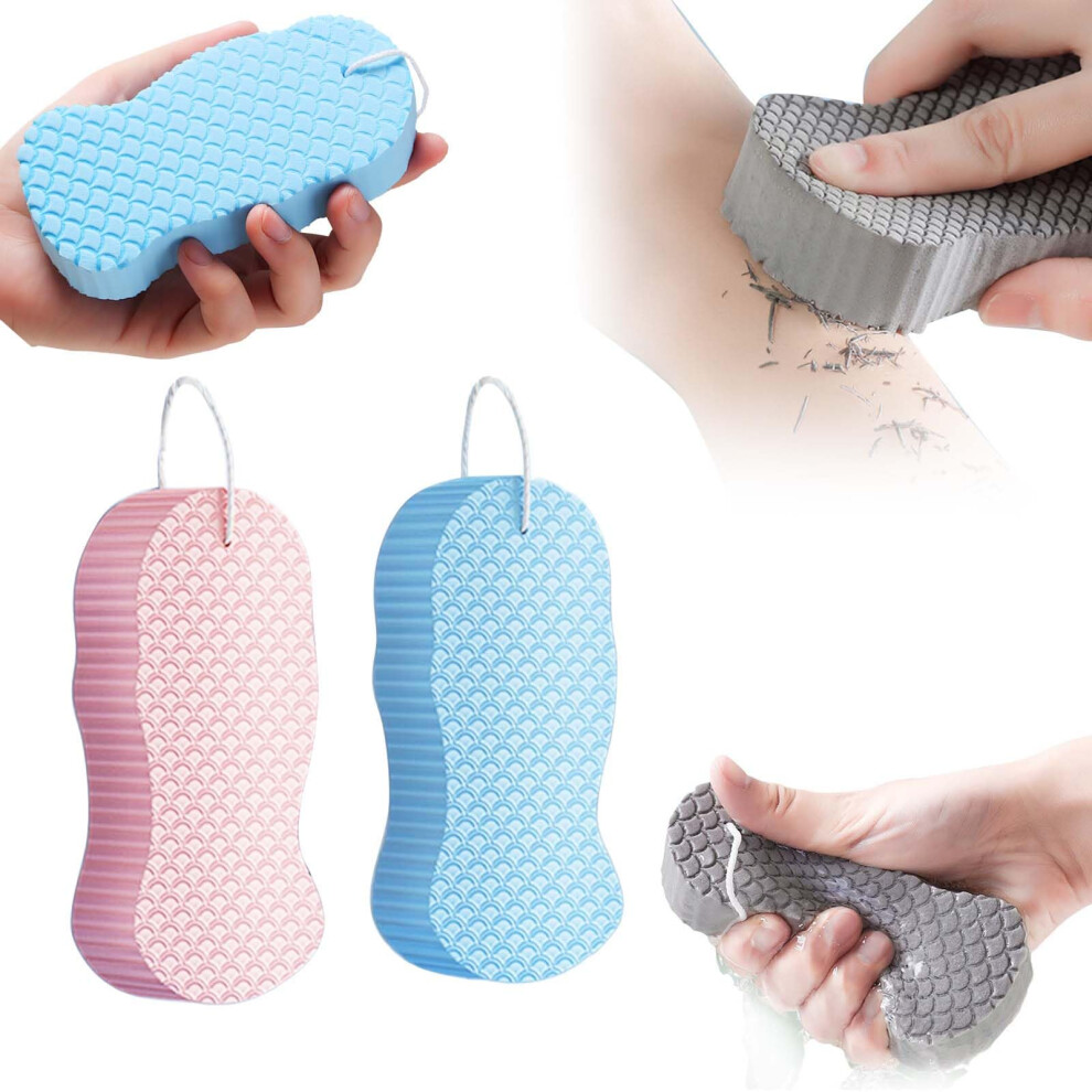 Blue/Pink Magic Exfoliating Body Scrubber And Bath Sponge For Deep Skin Exfoliation, Soft Reusable