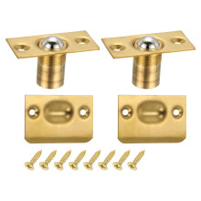 Adjustable Stainless Steel Closet Door Ball Catch 2 Pack with Chrome Plate and Gold Cabinet Latch