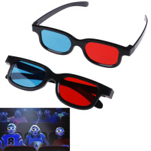 2 Pairs Red and Blue Anaglyph 3D Glasses for Movies Games TV DVD Universal Lightweight Frame