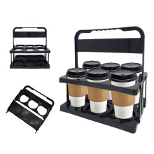 Reusable Drink Carrier with Handle Fits Large Cups SpillProof for Coffee Runs and Food Delivery Black