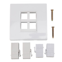 Compatibil cu o placă de perete standard cu un singur conector, placa de perete Opening4PORT pentru HDMI, USB, RCA, inserții Keystone, adaptor