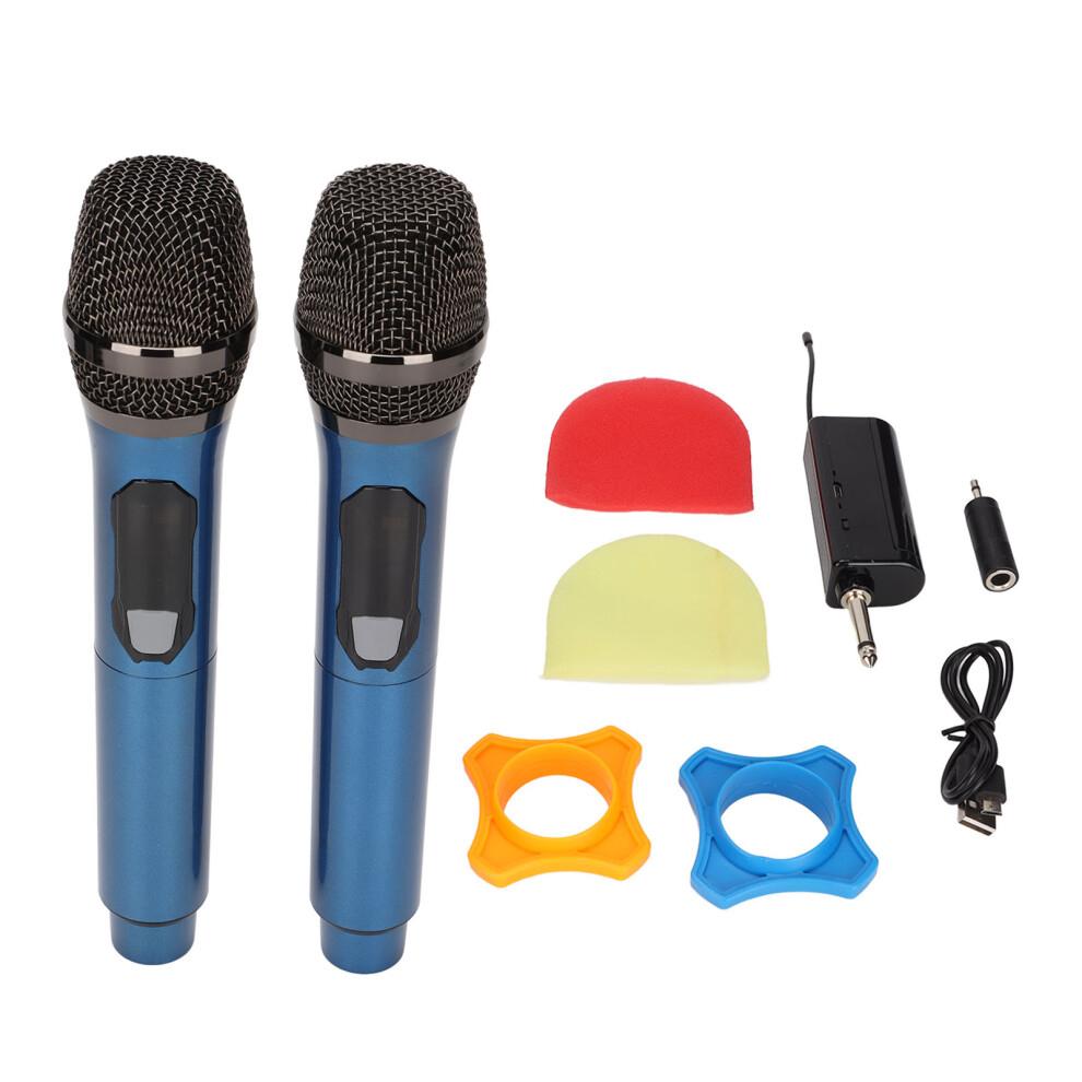 Rechargeable Receiver Wireless Microphones Metal Dynamic Microphone System Signal Stability Long Distance Wireless Karaoke Microphone Anti Howling 9420858909347