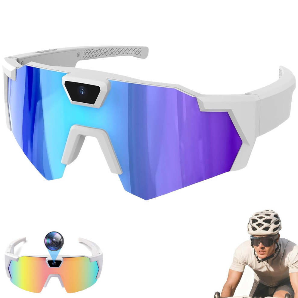 4K Camera Glasses With Bluetooth Audio, Antiglare Sports Sunglasses For Cycling Hiking Baseball 9189345621284