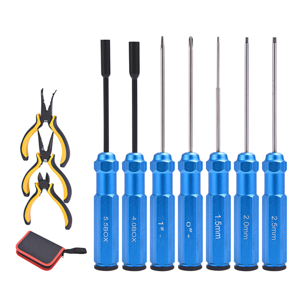 Blue Ergonomic Hand Tool Screwdriver Pliers For Model Airplanes 7696001131282
