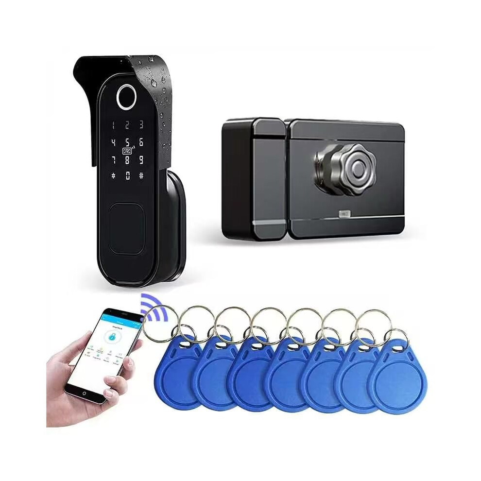 Smart Fingerprint Door Lock With Bluetooth, Ipx5 Weatherproof Keyless Entry, Ttlock App Control 9189345621383