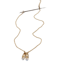 Lovely Small Ballet Slipper Necklace Stylish Cubic Zirconia