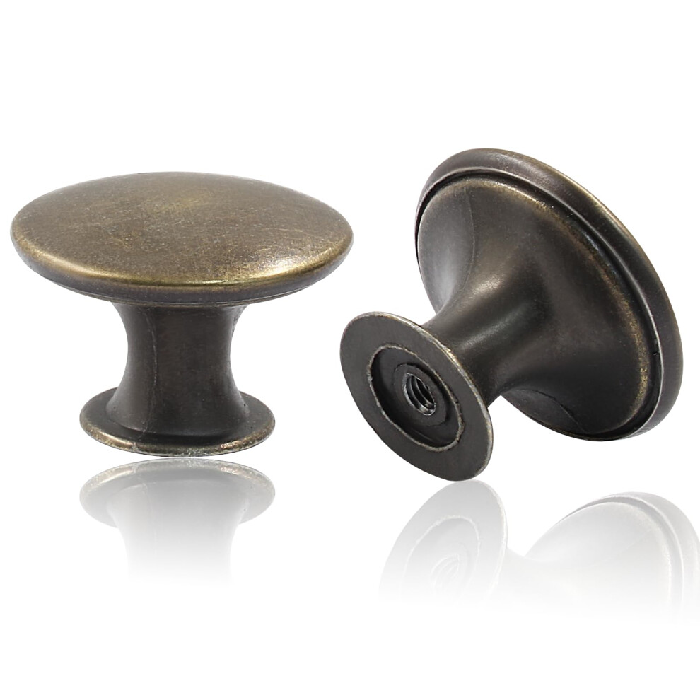 8 Pcs Bronze Cabinet Knobs 1.18 Inch Round Antique Drawer Pulls Vintage Dresser Knobs With Screws 9119770766700