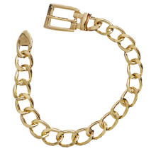 Punk Style Anklet Bracelet Alloy Cuban Link Shoe Chain For-Gold