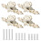4 Pack Vintage Floral Cabinet Knobs with Backplate, Ivory Drawer Knobs Set with Screws 1