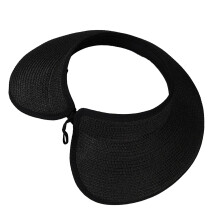 Chapeau de soleil à larges bords pour femme pour la plage,-Noir