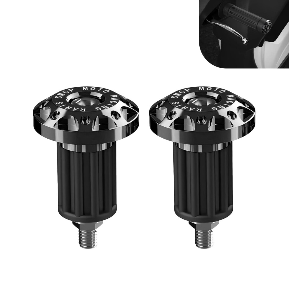 2 Pcs Scratch Resistant Alloy Motorcycle Handlebar End Caps For Ebikes Scooters Dirt Bikes Black 9426802867763