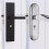 Security Door Handle Lock Stainless Steel Lever with Key Waterproof RustProof Universal Silver 3