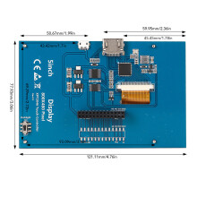 Schermo touch HDMI da 5 pollici per Raspberry Pi 2B+ 3B 4B Ampia compatibilità di sistema Trasmissione audio stereo senza interruzioni Suono chiaro