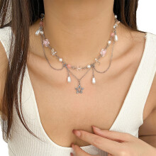 Edgy Multilayer Star Pendant Necklace Adjustable Length-6