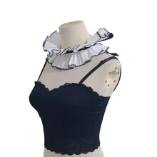 Col à volants détachable de Styles français,-Fond blanc bla
