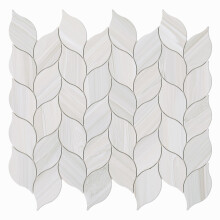 10Sheet Peel and Stick Backsplash Tile for Kitchen, Self Adhesive Mosaic Leaf Design, Beige Gray