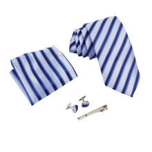 Men's Tie Pocket Square Cufflink Tie Clip Set Business-K05 1