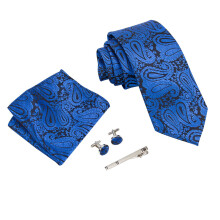 Men's Tie Pocket Square Cufflink Tie Clip Set Business-S11 1