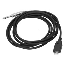 USB naar 6,35 mm audiokabel van hoge kwaliteit voor elektrische gitaar, opnameaccessoire met vergulde connector en ruisonderdrukkingstechnologie voor
