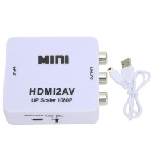 Analog til digital konvertering HDMI til AV-konverter med 1080P-udgang Mini HDMI til RCA-konverter Plug and Play NTSC til PAL-udgangsskiftsignal