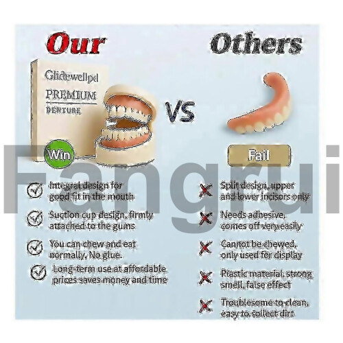 For Smileasego Premium Dentures Full Mouth Silicone 1