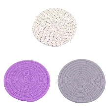 1/3pcs Handmade Cotton Thread Woven Coaster Round Thicken-12