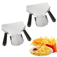 2 Pcs Stainless Steel Popcorn Scoop with Double Handles, Commercial French Fry Bagger for Quick Snack Serving