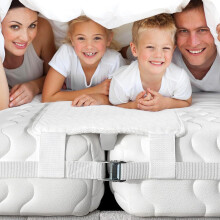 Extra Wide 10Inch Bed Bridge Twin to King Mattress Connector with Memory Foam and Heavy Duty Strap