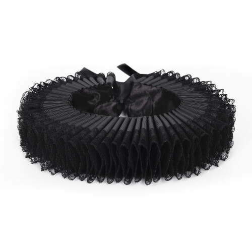 Collier élisabéthain à volants, style médiéval, col-Noir