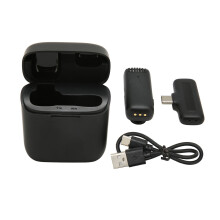 Microfone de lapela sem fio para sistema sem fio universal, sincronização de voz cristalina, diafragma duplo, som surround 360, microfone de alta