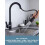 Black Stainless Steel Pull Down Kitchen Faucet  Arc Single Handle 3 Modes 360 Swivel Spout 3