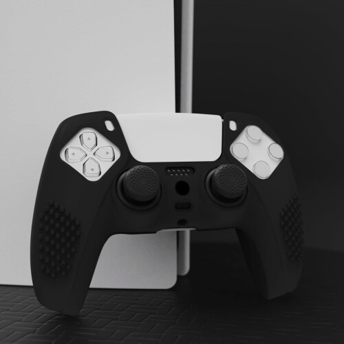 Skin per controller in silicone facili da installare e rimuovere per controller wireless PS5 DualSense, cover per controller antiscivolo e resistente 1