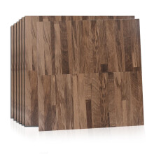 Peel and Stick PVC Backsplash Tiles, Waterproof HeatResistant, Natural Oak Dark Brown, 10 Pack
