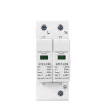 2P 220V Surge Protector 385V 60KA Dual Pole Surge Arrester for Solar Photovoltaic Systems