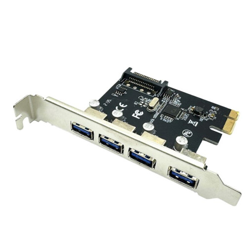 4 Port USB 3.0 PCI-E Expansion Card PCI Express PCIe USB 3.0 Hub Adapter 5Gbps Riser Controller Extender with  Power
